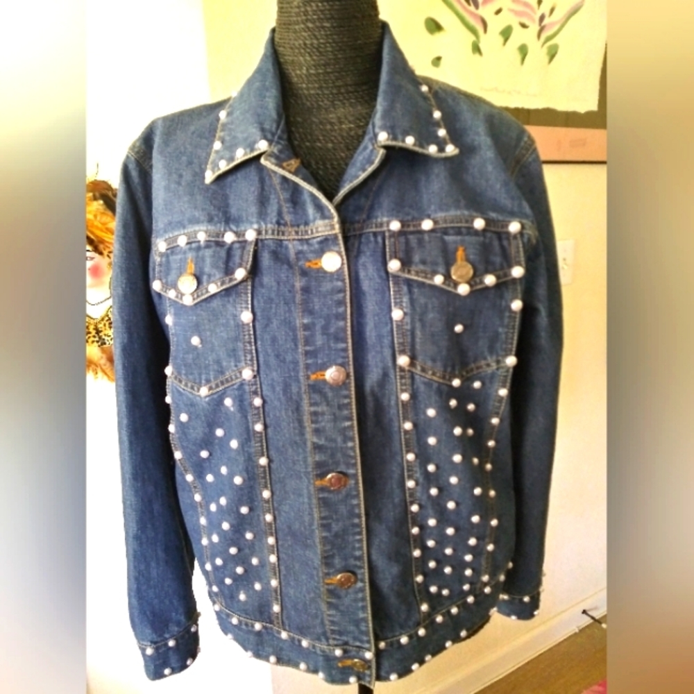 Pearled Jean Jacket
